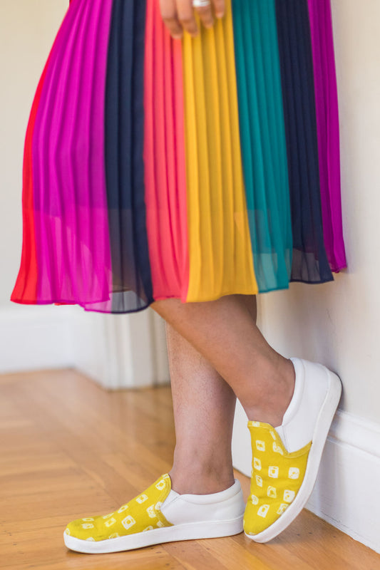 Sitara shoes being worn by female with dress